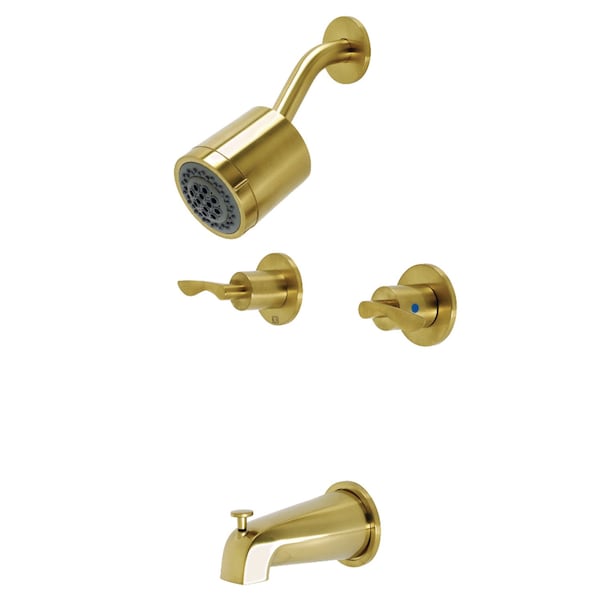 Kingston Brass KBX8147SVL Two-Handle Tub and Shower Faucet, Brushed Brass KBX8147SVL - main